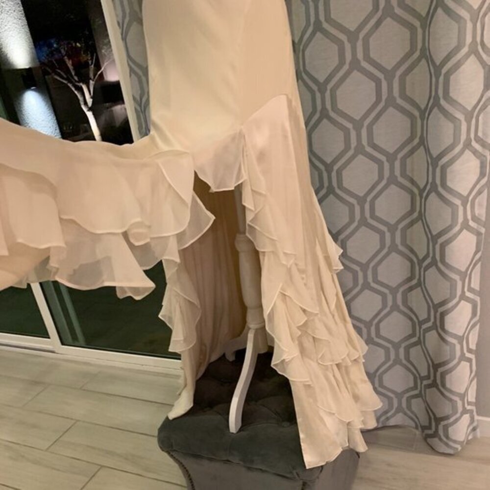 Haute Hippie Ivory Maxi Dress with Ruffle Detail - Picture 5 of 16